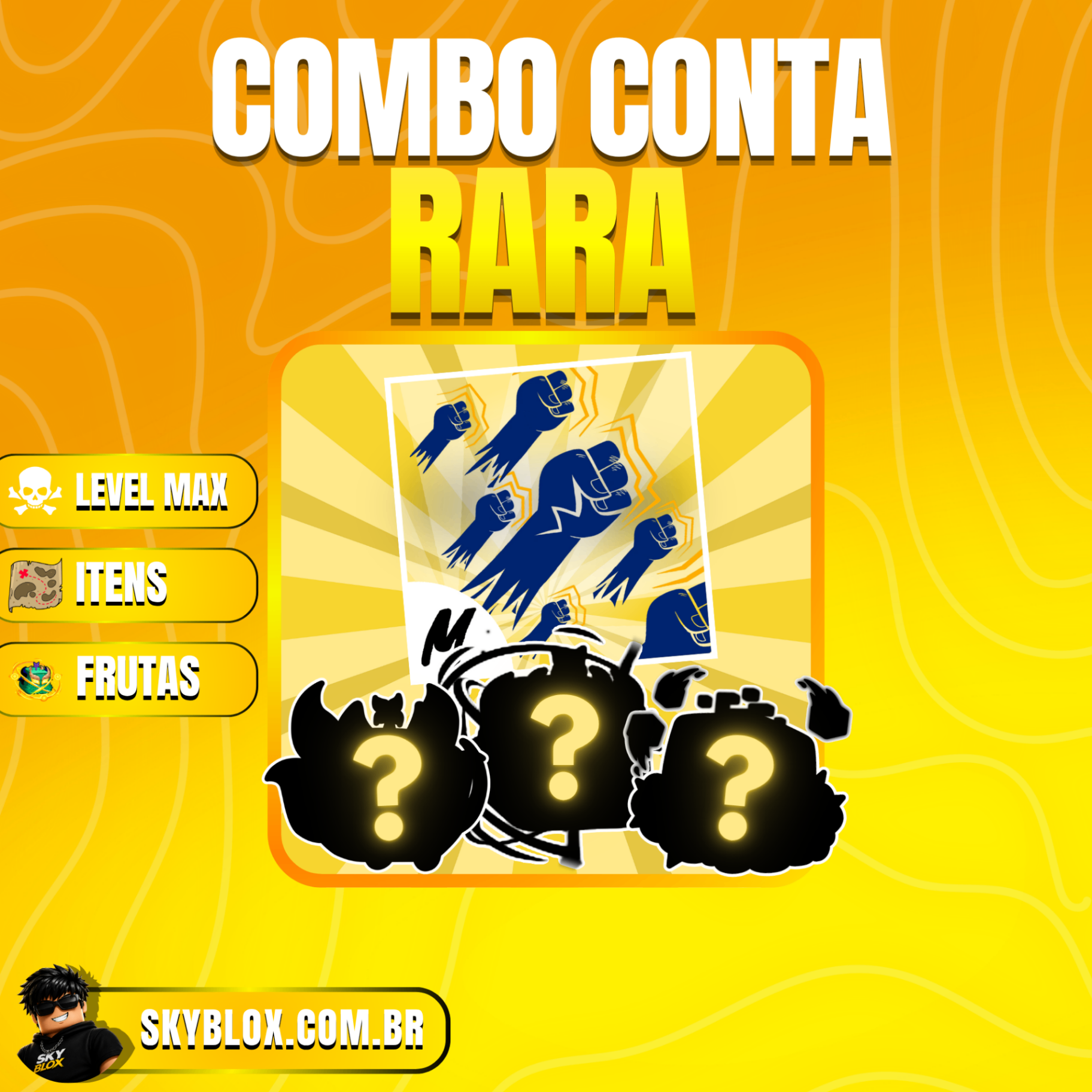 👊 COMBO CONTA RARA!  90% Explosão Mítica + Level Max